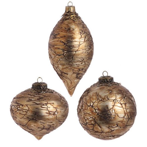 RAZ Imports – Antiqued Bronze Glass Ornaments