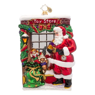 Christopher Radko Window Shopper Glass Christmas Ornament 2014