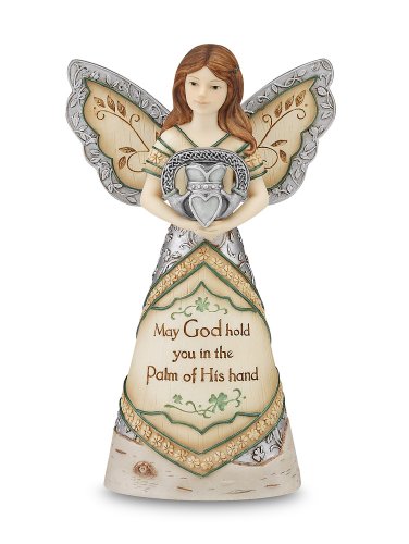 Elements Irish Blessing Angel Figurine by Pavilion, 6-Inch, Inscription May God Hold You in The Palm of His Hand
