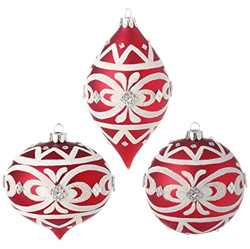 RAZ Imports – 4″ Beaded Ornaments – Set of 3