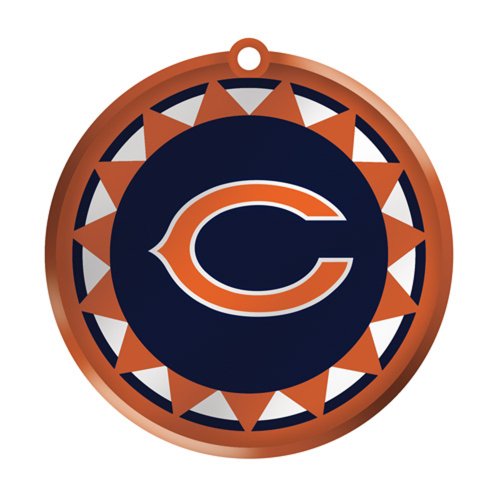 Chicago Bears Glass Logo Disc Ornament