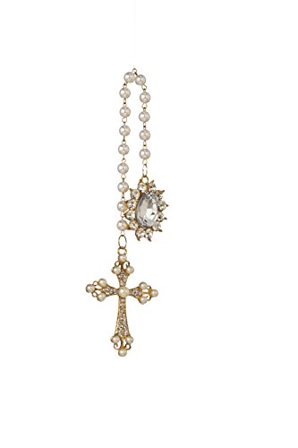 Sage & Co. XAO16262GD 7″ Pearl Cross Ornament