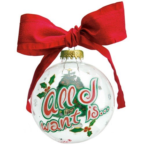 Santa Barbara Design Studio Lolita Holiday Moments Glass Ball Ornament, All I Want