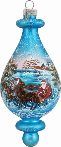 G. Debrekht Troika Glass Bell Ornament, 3.5″