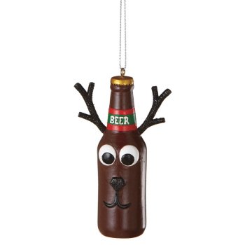 Reindeer Beer Bottle Ornament