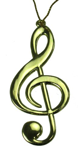 3.125″ Musical G Clef Christmas Ornament (Gold)