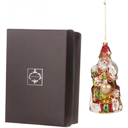 Mark Roberts Blown Glass Globe Trotting Santa Ornament Beautifully Gift Boxed