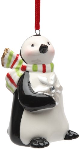 Appletree Design Penguin with Snowflake Ornament, 3-1/8-Inch Tall, Includes String for Hanging