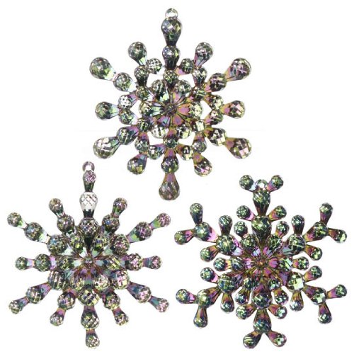 RAZ Imports – Multicolored Snowflake Ornaments