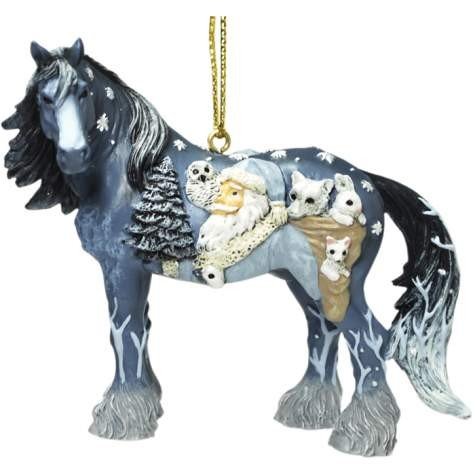 Westland Giftware Woodland Santa Clydesdale 2-1/2-Inch Resin Holiday Ornament Figurine
