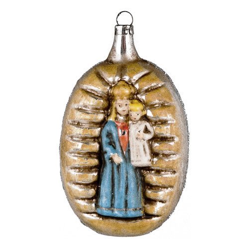 Vintage mouthblown Christmas Glass ornament “Madonna with Child” by MAROLIN® Germany
