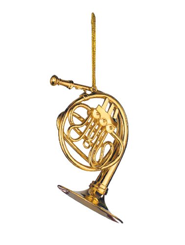 Music Treasures Co. Gold French Horn Christmas Ornament