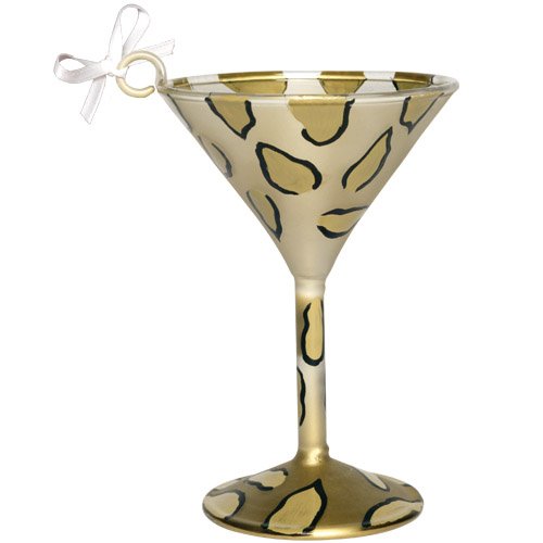 Lolita Mini-tini Martini Glass Ornament, Leopartini