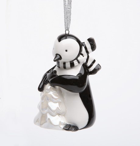 Appletree Design Penguin with White Christmas Tree Ornament, 3-1/2-Inch Tall, Includes String for Hanging