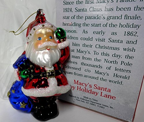 Vintage 5″ Macy’s Day Parade Molded Mercury Glass Santa Claus with Sack Collectible Ornament By Holiday Lane