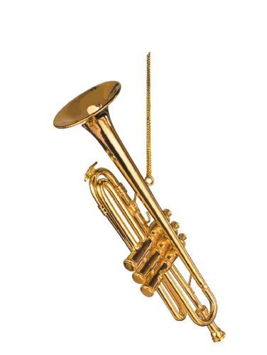 Music Treasures Co. Gold Trumpet Christmas Ornament