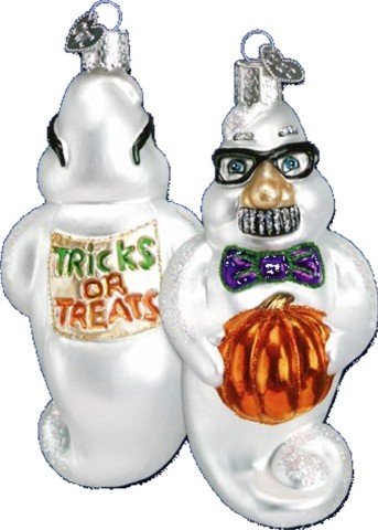 Grouchy Ghost Old World Halloween Ornament