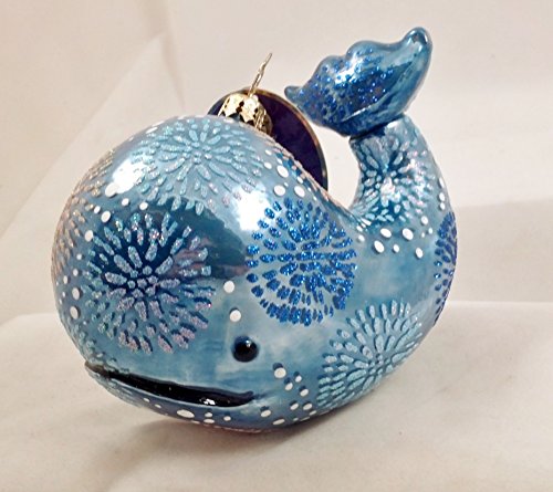 Christopher Radko Spouty Whale Glass Ornament Made in Poland