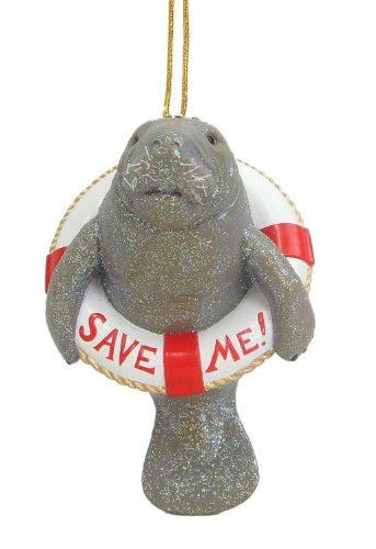 Save Me Manatee Sea Cow Lifesaver Ring Ornament by December Diamonds
