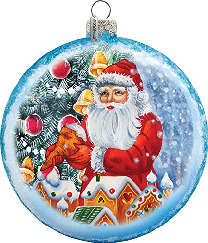 G. Debrekht Gingerbread Santa Glass Ornament, 5.5″