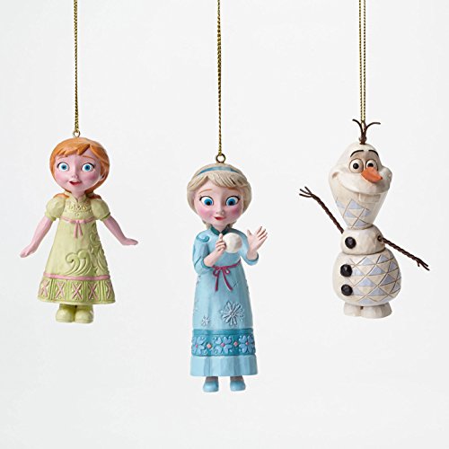 Jim Shore Disney Frozen Elsa, Anna, Olaf Ornament Set 4046062 New 2015
