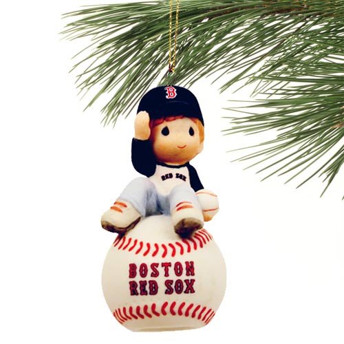 Precious Moments I Have A Ball With You Boston Red Sox Boy Ornament 101061
