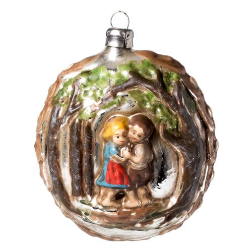 Vintage mouthblown Christmas Glass ornament “Hansel, Gretel and Witch” by MAROLIN® Germany