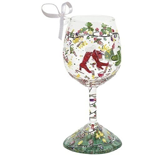 Santa Barbara Design Studio Lolita Holiday Wine Glass Ornament, Mini, Holiday Party