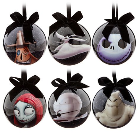 Disney Tim Burton’s 2014 The Nightmare Before Christmas Decoupage Ornament Set~ Jack Skellington, Sally, Dr. Finkelsteinth, Zero, Oogie Boogie and Mayor ~ 6-Pc.