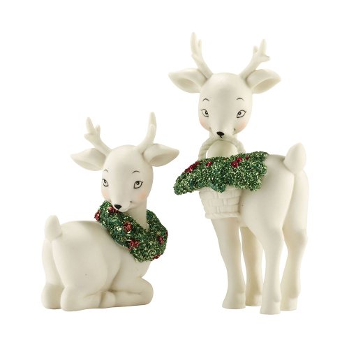 Snowbabies Classics Ornamentally Deer Figurine, 3-Inch, Set of 2
