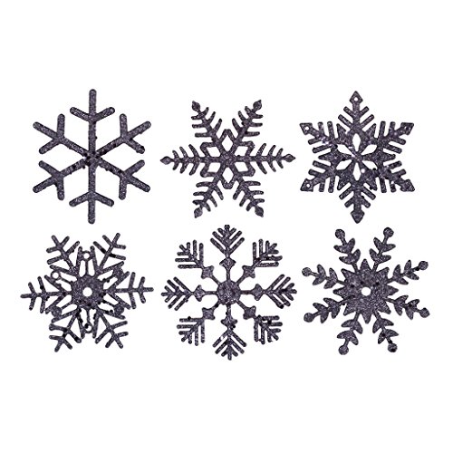 Vickerman 241028 – 5″ Sea Blue Glitter Assorted Snowflake Christmas Tree Ornament (6 pack) (M117322)