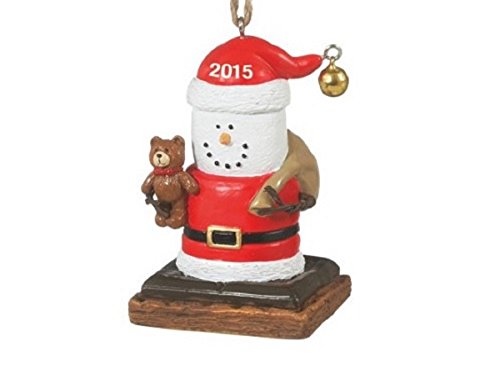 S’mores Santa with Bear 2015 Dated Christmas Ornament