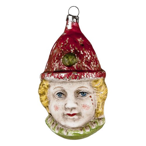Vintage mouthblown Christmas Glass ornament “Clown with red Cap” by MAROLIN® Germany