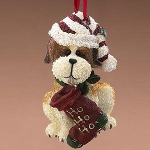 Ho Ho Ho Dog Ornament ……………. Boyd Ornament 25064