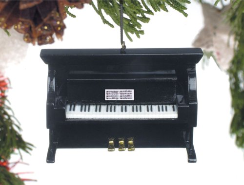 Music Treasures Co. Black Upright Piano Christmas Ornament