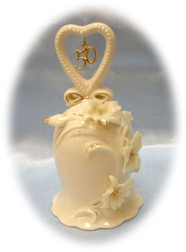 Appletree Design 50th Anniversary Ivory Orchid Bell, 5-Inch Tall, Includes Clapper