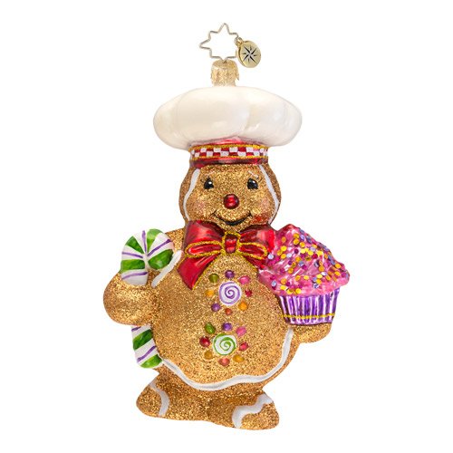 Christopher Radko Glass Ginger Baker Gingerbread Man Christmas Ornament #1016577