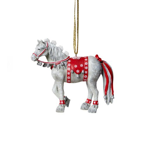 Trail of Painted Ponies Dashing Through the Snow Pony Hanging Ornament with Tin 2.38-Inch