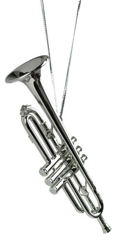 Music Treasures Co. Silver Trumpet Christmas Ornament