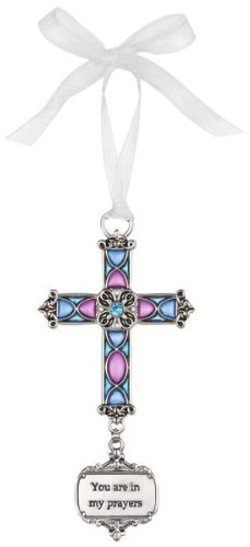 Ganz You are in my prayers Stained Glass Cross Ornament Size: 3 1/2 inches