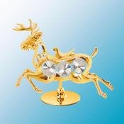 24K Gold Plated Deer Free Standing – Clear – Swarovski Crystal