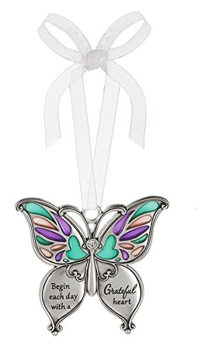 Ganz Butterfly Wishes Colored Ornament – Begin each day with a Grateful heart