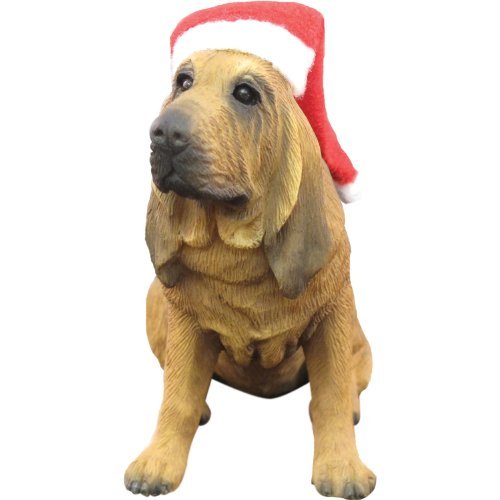 Sandicast Bloodhound with Santa Hat Christmas Ornament Sandicast