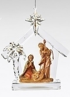 4.75″ Fontanini Kneeling Angel in Clear Stable Christmas Ornament