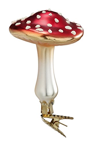 Flat Top Mushroom, #1-081-15, from the 2015 Fairytales Collection by Inge-Glas Manufaktur; Gift Box Included