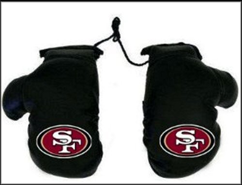 NFL San Francisco 49ers Logo 4″ Mini Boxing Gloves Rearview Mirror Auto Ornament