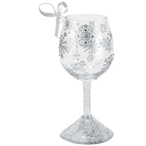 Santa Barbara Design Studio Lolita Holiday Wine Glass Ornament, Mini, Snowflake Dream