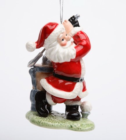 Appletree Design Golfing Santa Ornament, 4-3/8-Inch Tall, Includes String for Hanging