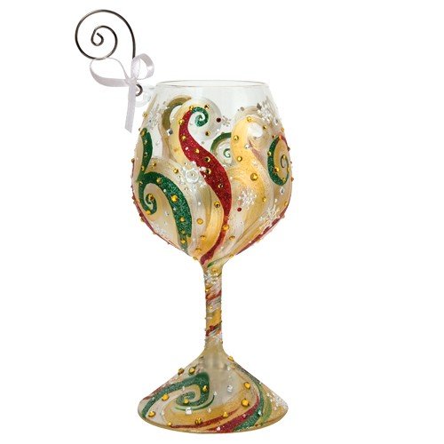 Santa Barbara Design Studio Lolita Holiday Christmas Beauty Wine Glass Ornament, Mini