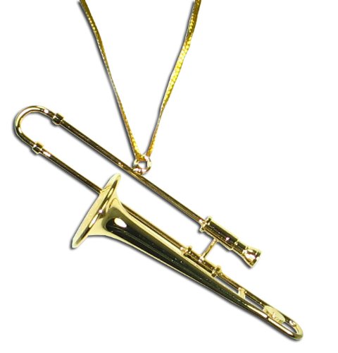 Miniature Trombone Christmas Ornament 3.25″